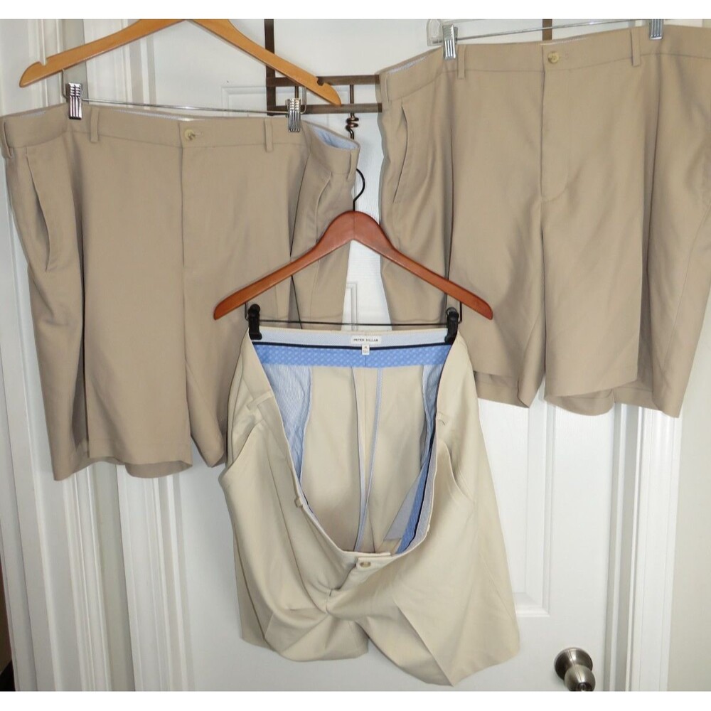 *Lot of 3* Peter Millar Men's 44 Salem Performance Shorts 9" Khaki Beige